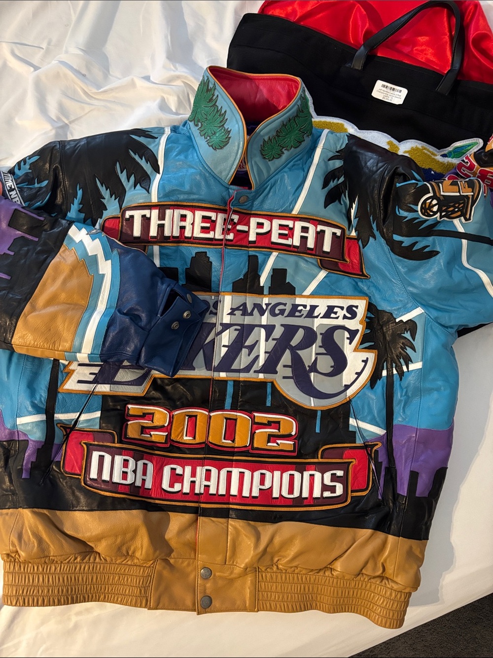 Los Angeles Lakers 'Three-Peat' 2002 Champions Blue & Gold Varsity Jacket